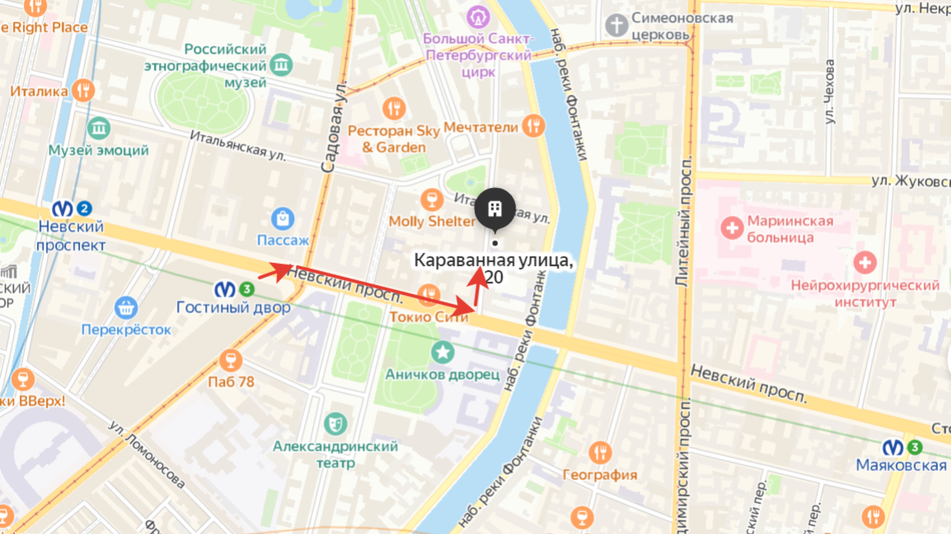 Схема проезда к Куйбышевскому районному суду Спб